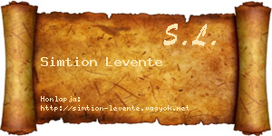 Simtion Levente névjegykártya